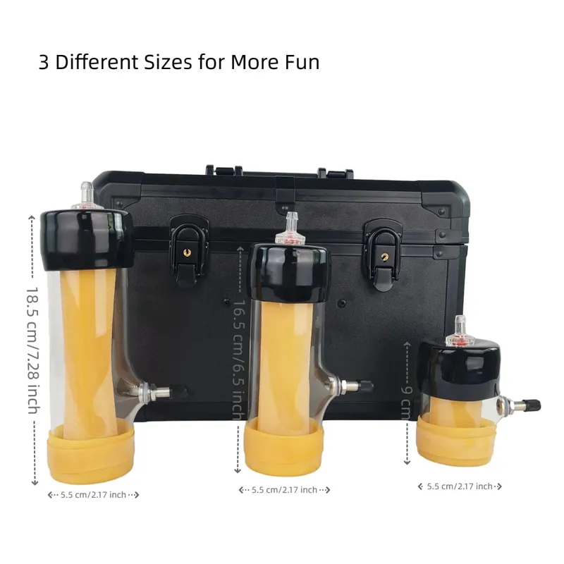 Masturbateur masculin automatique 99 modes d'aspiration sous vide, machine à fréquence variable avec 3 manchons en silicone remplaçables, double télécommande, étui de rangement portable pour homme, jouet sexuel adulte