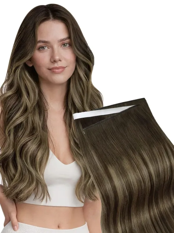 Moresoo Tape in Weft Hair Extensions Genius Weft 50G One Piece Long Tape Weft Invisible Skin Wef Human Hair Extensions Natural