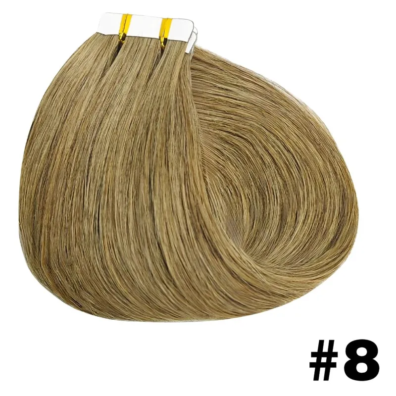 Tape In Hair Extensions Human Hair Straight Natural Black Seamless Weft Skin Extensions 20Pcs 50g/Pack Invisible Tape ins Hair
