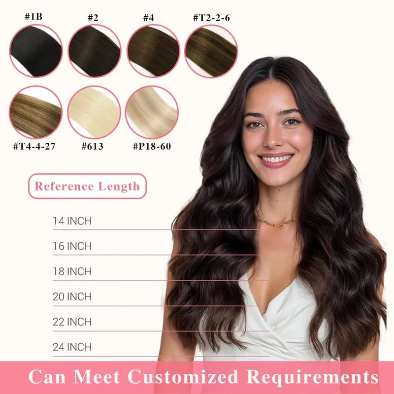 Tape in Hair Extensions Human Hair Remy Tape Ins Human Hair Extensions Seamless Silky Straight Skin Weft for Length and Volume
