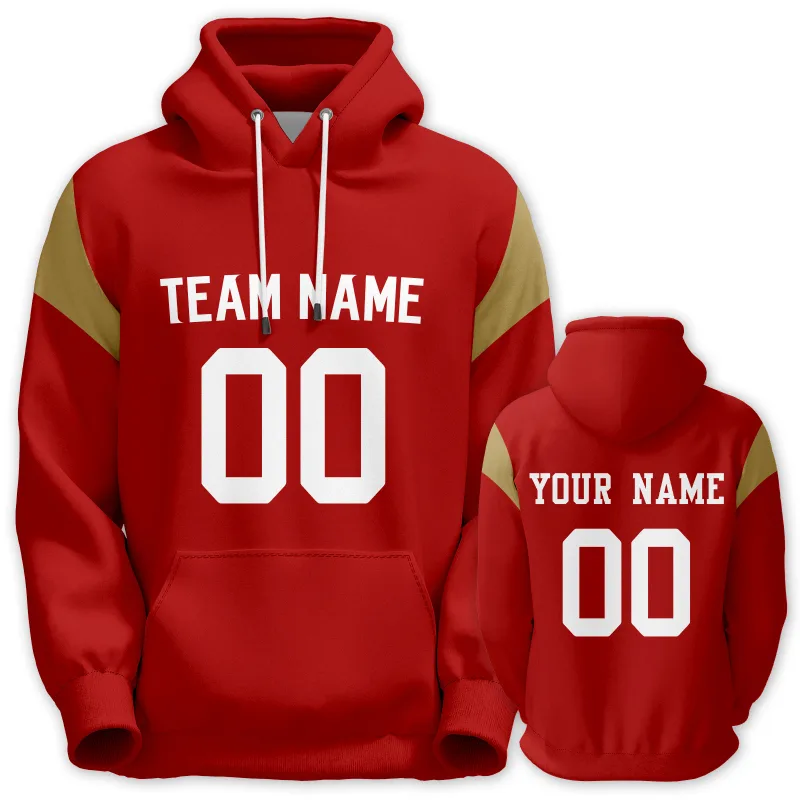 Men's Custom Football Hoodie Personalized Printed Team Name Number Sweatshirt Game Day Pullover Gift