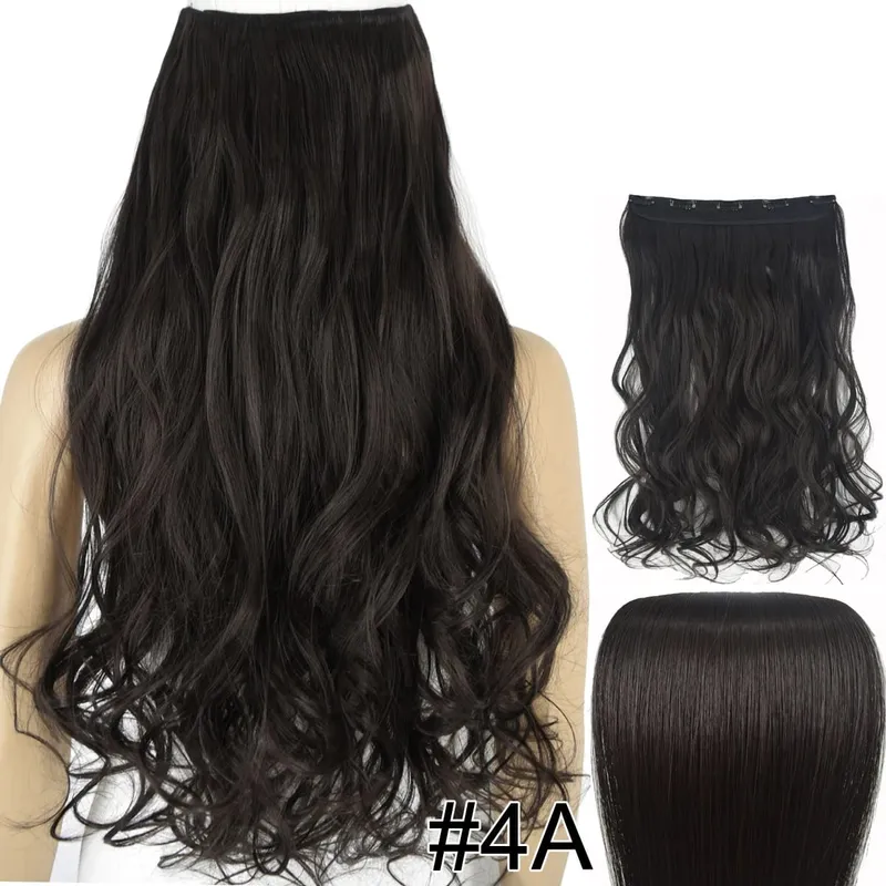 Synthetic Fiber Heat Resistant Wavy 5 Clips on Clip in hair Extensions 5002