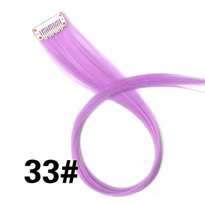 Alileader Clip On Hair Extension 57Color Ombre Straight Hair Extension Clip בחתיכות שיער בטמפרטורה גבוהה פייבר חתיכות שיער