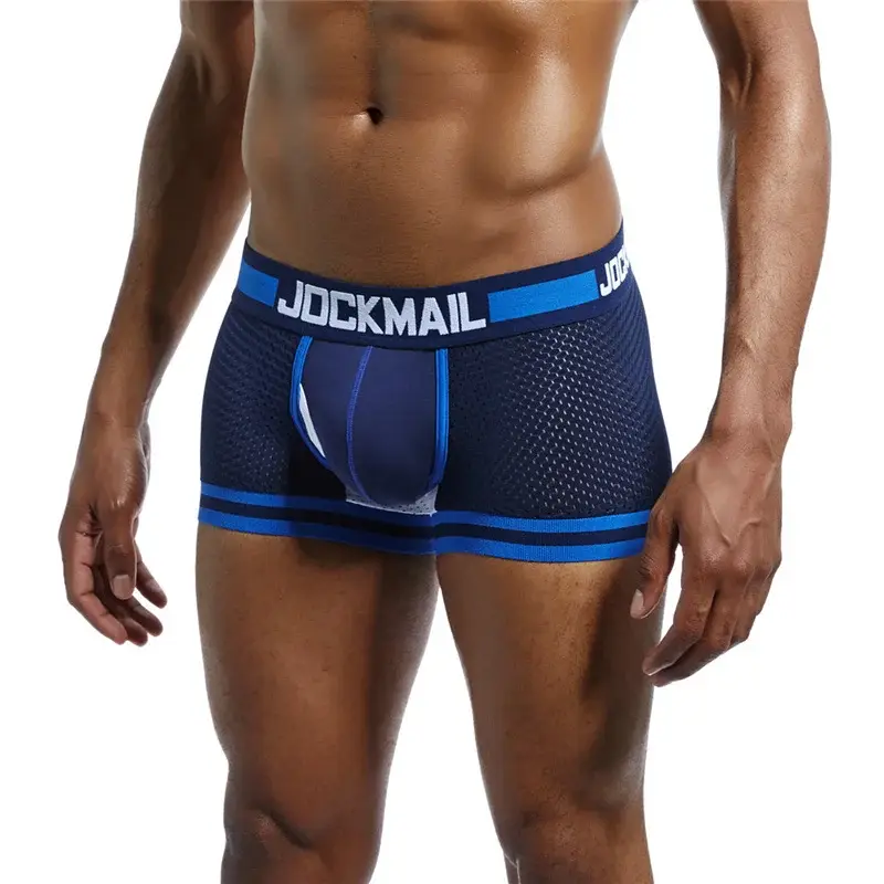 Malha de algodão roupa interior masculina moda cintura baixa briefs shorts esportes casuais boxer troncos — image 14