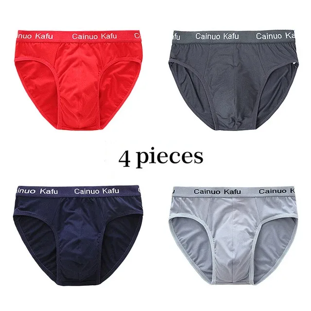 4 ชิ้นกางเกงในชาย Mens ชุดชั้นในฤดูร้อนขนาดใหญ่ L-5XL ความยืดหยุ่นชุดชั้นในชายกางเกงสบายเซ็กซี่กางเกงขาสั้นชายกางเกงร้อน