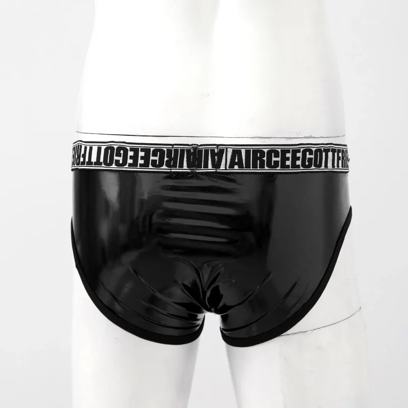 Pánské Krátké spodky z umělé kůže Sexy Mokrý vzhled Nízký pas Vyboulený Váček Kalhotky Spodní prádlo Plavky Plavky Šortky — image 11