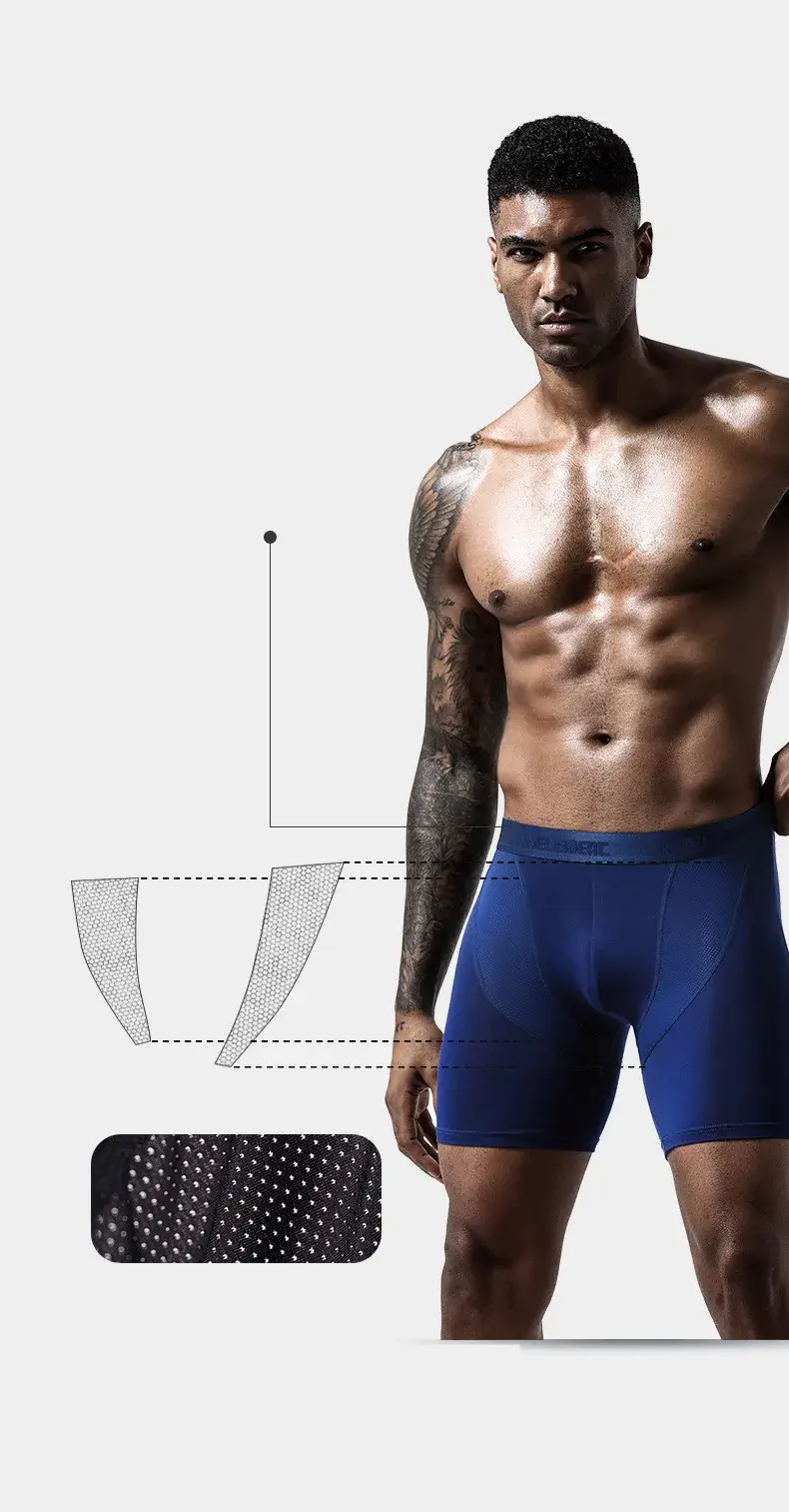 Mens Underwear Modal Boxers Shorts Homme Panties Man U Convex Pouch Middle Long Leg Underpants Lalaki Cueca calzoncillo Malaking Sukat