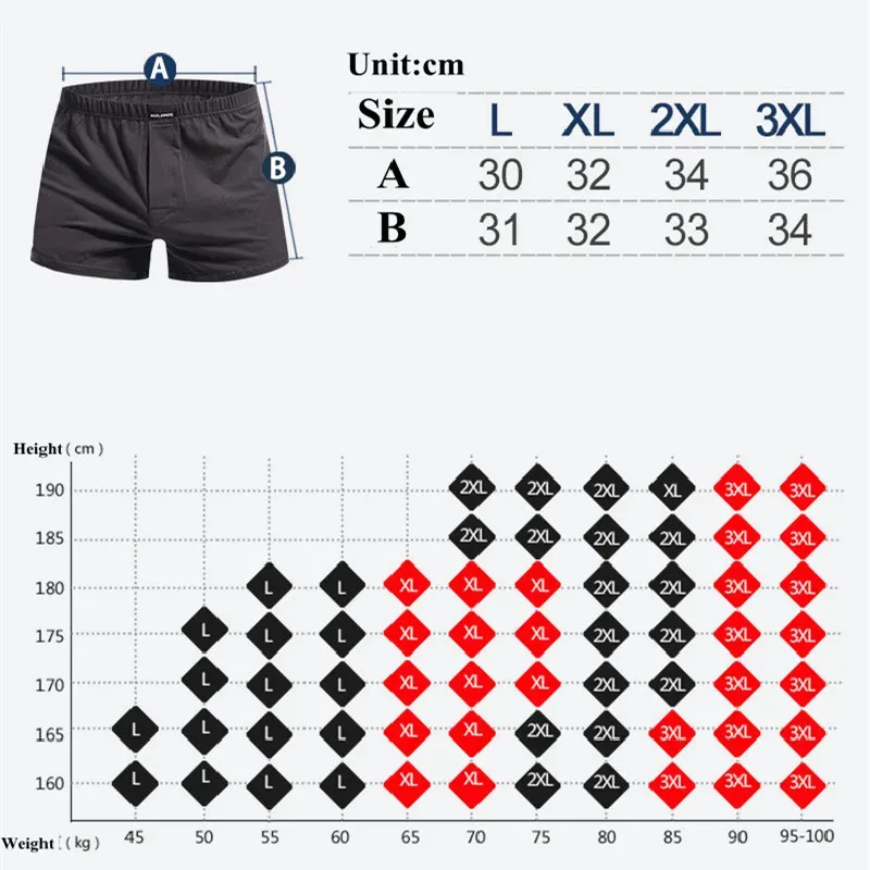 Boxer da uomo casual in cotone intimo da uomo bauli in tessuto pantaloni a freccia boxer larghi maschili Homme Pouch mutande taglie forti L-3XL
