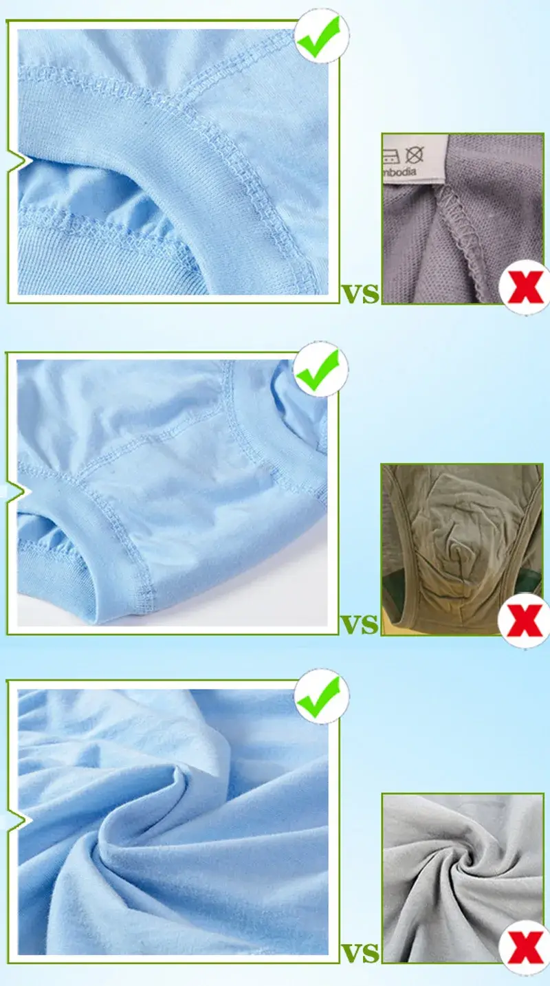 Men Briefs High Waist 100%Cotton Men Underwear Plus Size Cueca Masculina Soft Underpants Breathable Panties L-4XL For Daddy