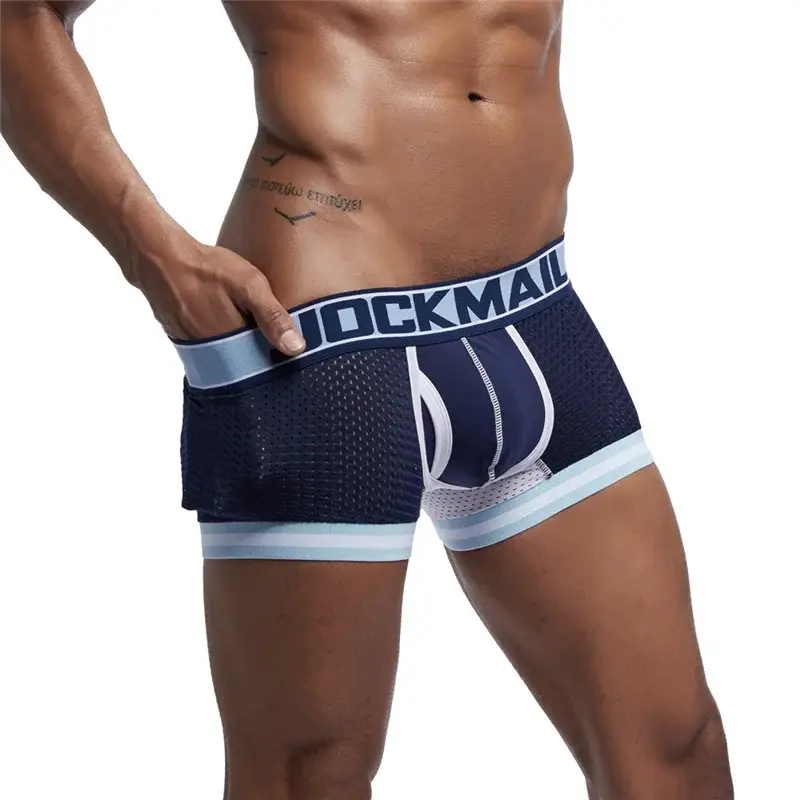 Malha de algodão roupa interior masculina moda cintura baixa briefs shorts esportes casuais boxer troncos — image 29