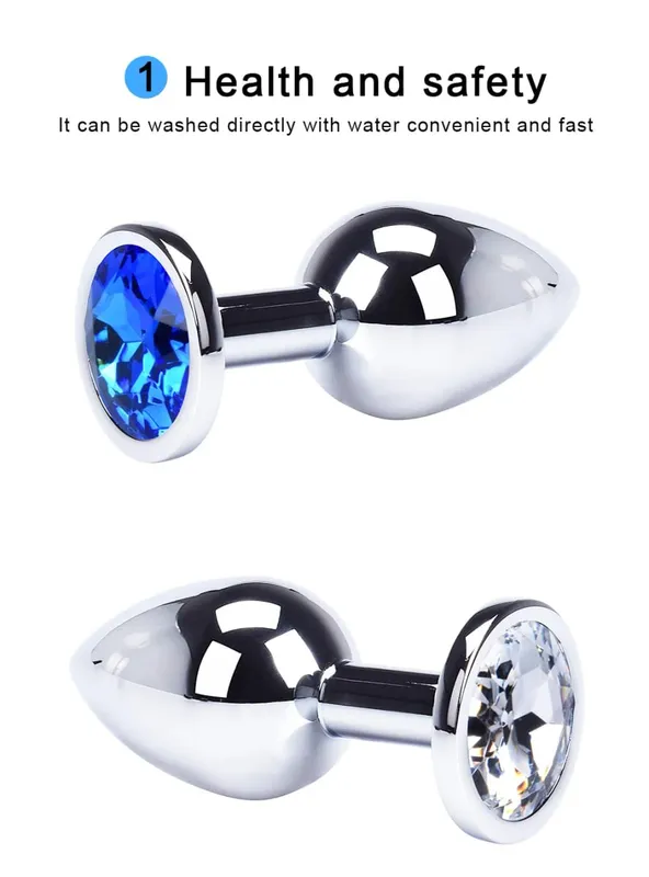 Anus Plug Anal Bead Adults Sex Toys Metal Butt Plug Stainless Steel Anal Plug With Jewelry Colorful Crystal for Women Adult Game