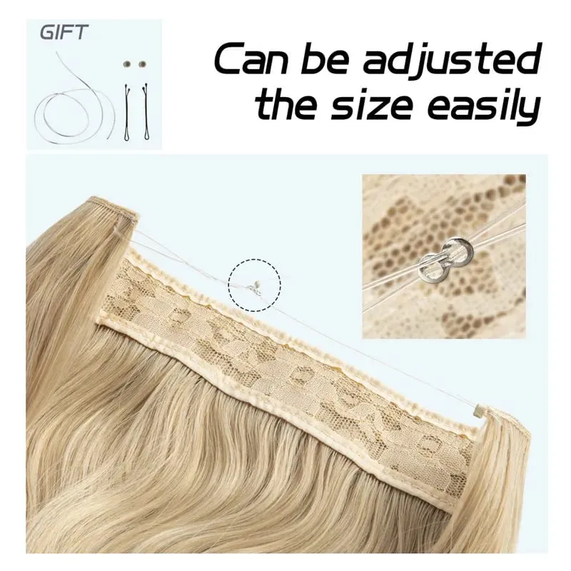 Syntetyczne naturalne syntetyczne przedłużanie włosów Bez klipsa w sztucznej sztucznej ombre blond brązowy czarny różowy falisty sztuczny kawałek włosów — image 4