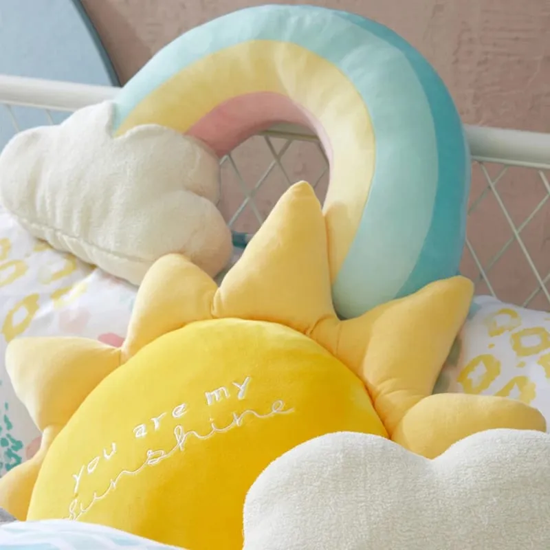 Nova chegada de pelúcia arco-íris nuvem sol brinquedo decoração para casa arco-íris nuvem travesseiro bonito criativo tempo jogar travesseiro crianças brinquedos presente — image 6