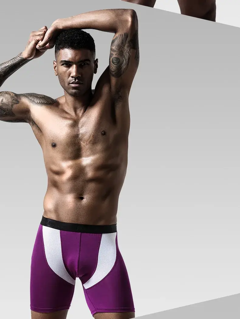 Mens Underwear Modal Boxers Shorts Homme Panties Man U Convex Pouch Middle Long Leg Underpants Lalaki Cueca calzoncillo Malaking Sukat