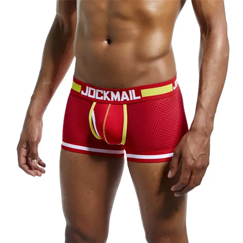 Malha de algodão roupa interior masculina moda cintura baixa briefs shorts esportes casuais boxer troncos — image 23
