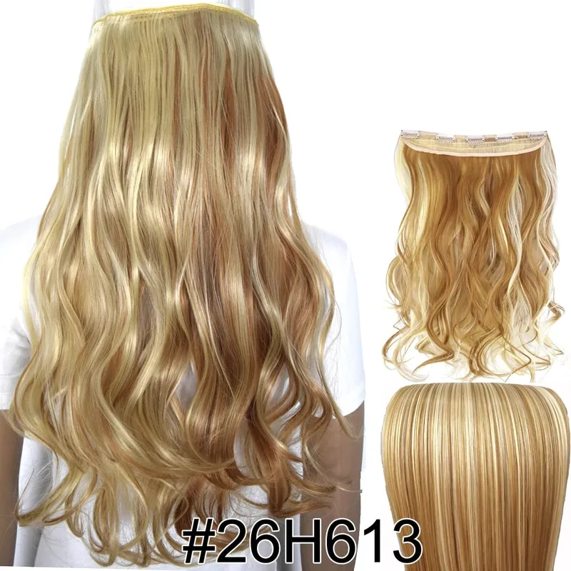 Synthetic Fiber Heat Resistant Wavy 5 Clips on Clip in hair Extensions 5002