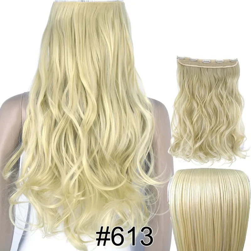 Synthetic Fiber Heat Resistant Wavy 5 Clips on Clip in hair Extensions 5002