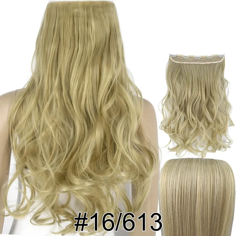 Synthetic Fiber Heat Resistant Wavy 5 Clips on Clip in hair Extensions 5002