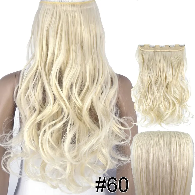 Synthetic Fiber Heat Resistant Wavy 5 Clips on Clip in hair Extensions 5002