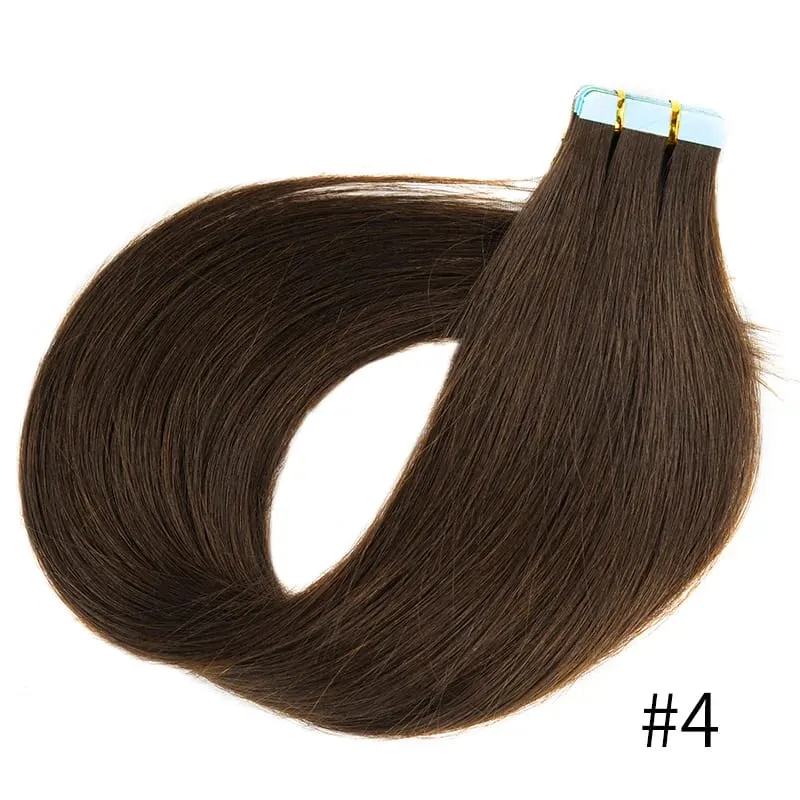 Doreen Châu Âu 100% Tóc Thật Của Con Người Băng Trong Phần Mở Rộng 16 Đến 24 50G 2.5G/cáiOmbre Đen Bạc xám Tóc PU Liền Mạch Băng Ins