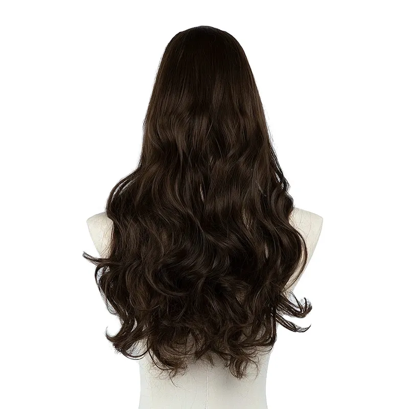 Sintético 24 "20" 16 "grampo na extensão do cabelo u parte cabelo natural em linha reta longo loiro preto falso pedaço de cabelo