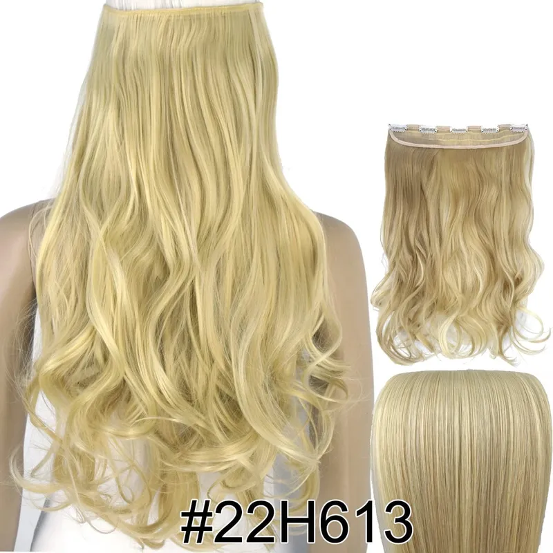 Synthetic Fiber Heat Resistant Wavy 5 Clips on Clip in hair Extensions 5002