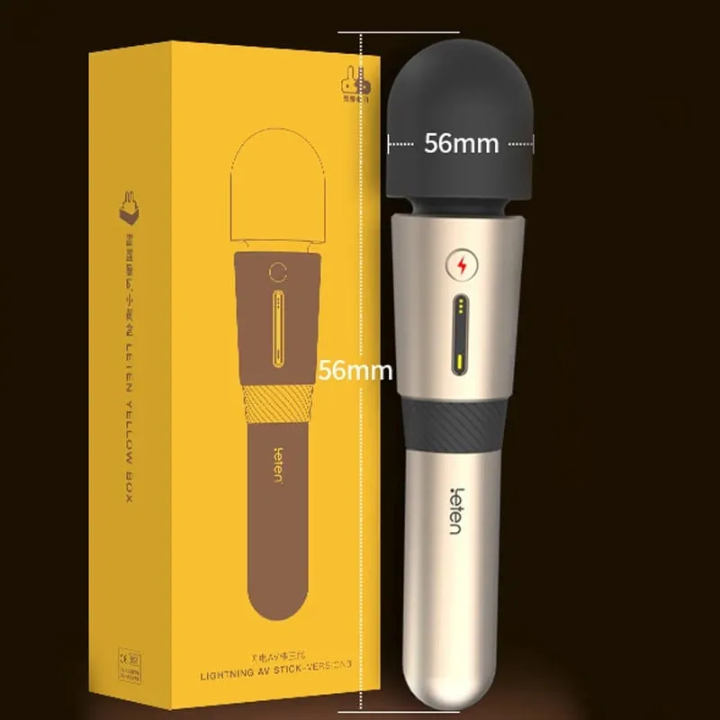 Leten Fulmine 3 Potente vibratore Testa grande Bacchetta magica AV Massaggiatore Capezzolo femminile Stimolatore del clitoride Giocattoli adulti del sesso per le donne