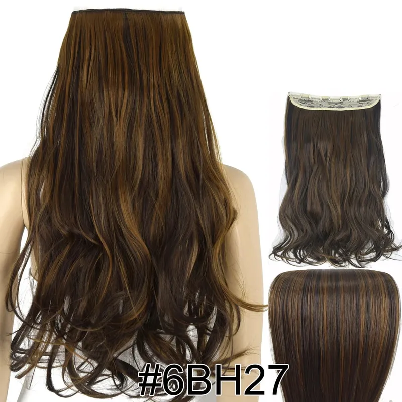 Synthetic Fiber Heat Resistant Wavy 5 Clips on Clip in hair Extensions 5002