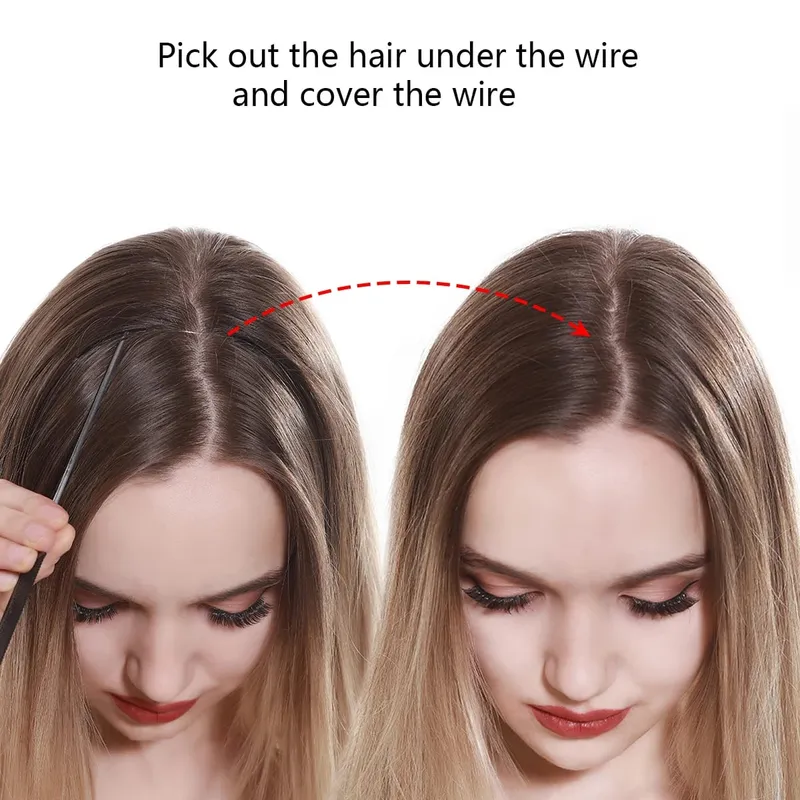 Syntetyczne bez klipsów przedłużanie włosów sztuczne włosy Ombre różowe blond brązowe czarne naturalne faliste kręcone sztuczne włosy dla kobiety