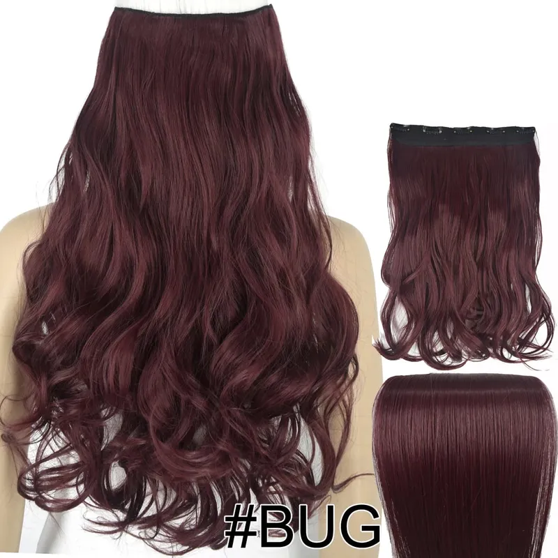 Synthetic Fiber Heat Resistant Wavy 5 Clips on Clip in hair Extensions 5002