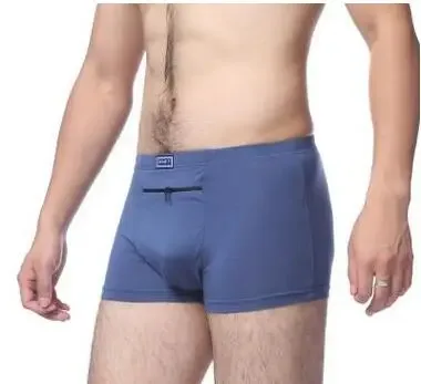 Dropship Pakaian Dalam Anti Maling Pria Celana Dalam Boxer Empat Kuartal Saku Besar Anti Maling, Celana Dalam Ritsleting Tunggal