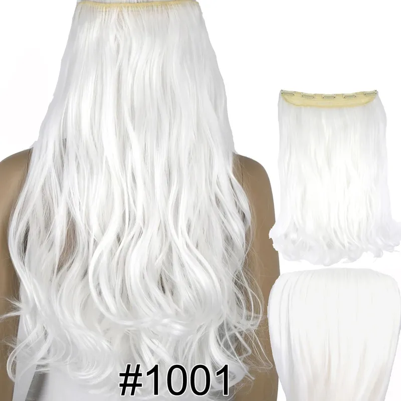 Synthetic Fiber Heat Resistant Wavy 5 Clips on Clip in hair Extensions 5002