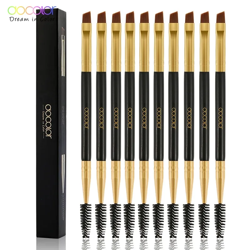 Docolor 5/10 τμχ Λευκό μαύρο επαγγελματικό πινέλα μακιγιάζ για βλεφαρίδες με λεπτές τρίχες Χονδρική βούρτσα για τα φρύδια με γωνία