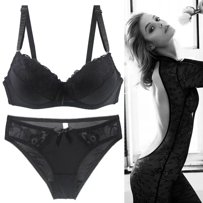 Ensemble de soutien-gorge Sexy en dentelle brodée pour femmes, produits ajourés, string, culotte, sous-vêtements, bonnet BCDE, nouvelle collection 2021