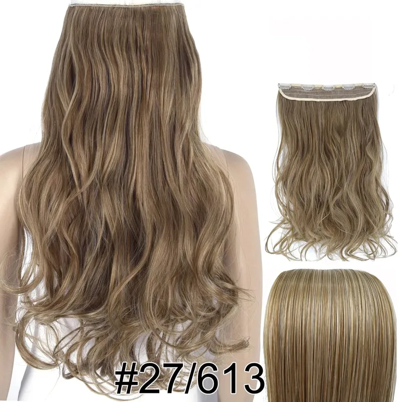 Synthetic Fiber Heat Resistant Wavy 5 Clips on Clip in hair Extensions 5002