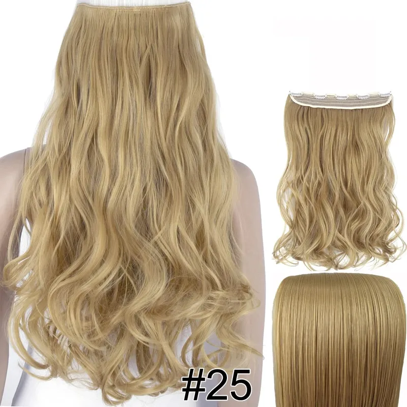 Synthetic Fiber Heat Resistant Wavy 5 Clips on Clip in hair Extensions 5002