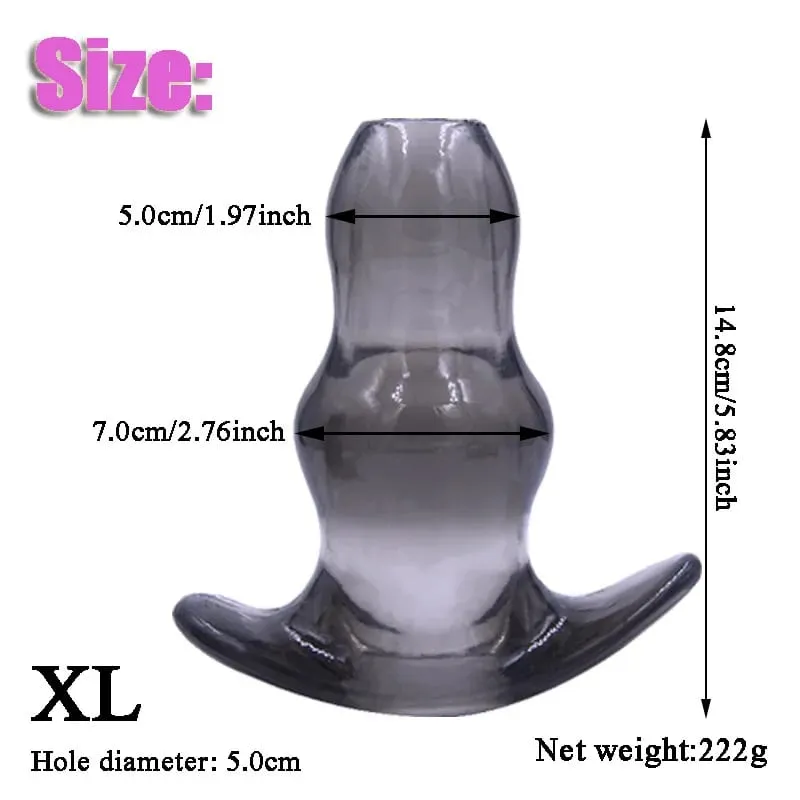 5Sizes Hollow Soft Anal Plug Prostate Massager Butt Plug Enema Sex Toy for Women And Men Anal Dilator Sexual Enhancement Product