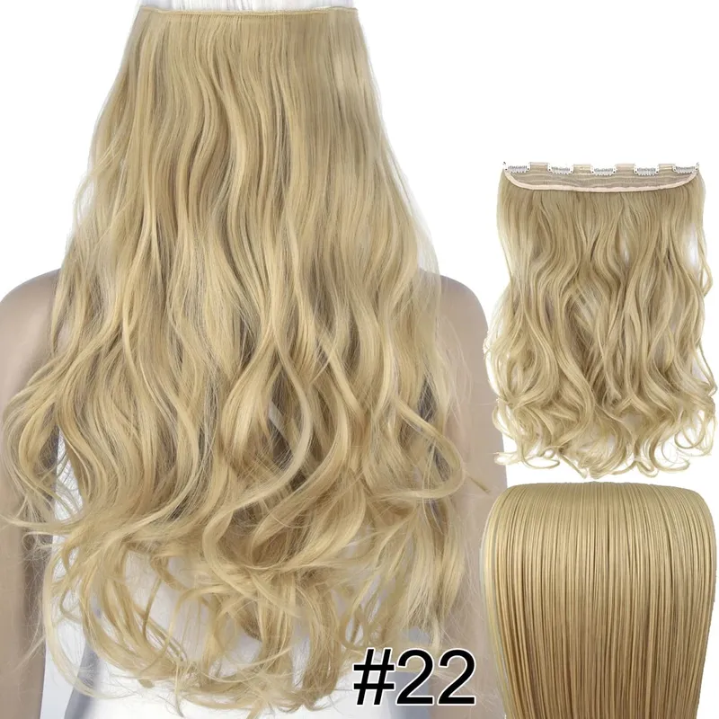 Synthetic Fiber Heat Resistant Wavy 5 Clips on Clip in hair Extensions 5002