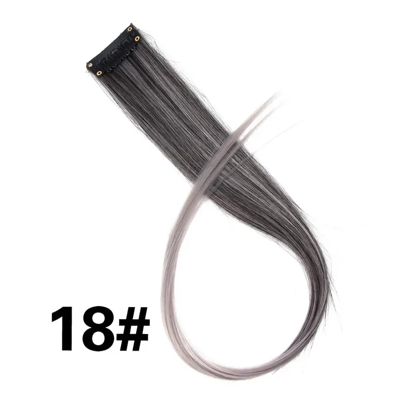 Alileader Clip On Hair Extension 57Color Ombre Straight Hair Extension Clip בחתיכות שיער בטמפרטורה גבוהה פייבר חתיכות שיער