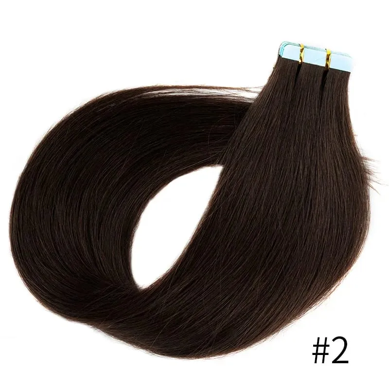Doreen Châu Âu 100% Tóc Thật Của Con Người Băng Trong Phần Mở Rộng 16 Đến 24 50G 2.5G/cáiOmbre Đen Bạc xám Tóc PU Liền Mạch Băng Ins