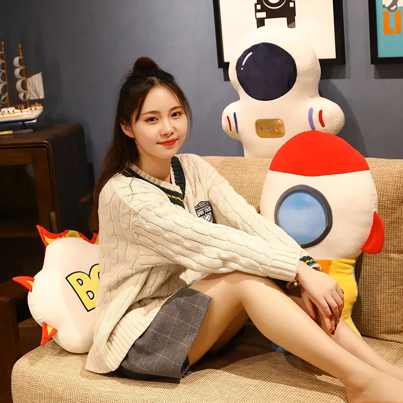 Creative Stuffed Pillow Space Astronaut Plush Toys Nakakatawang Simulation Mars Aviation Cushion para sa mga Bata Boys Birthday Gift