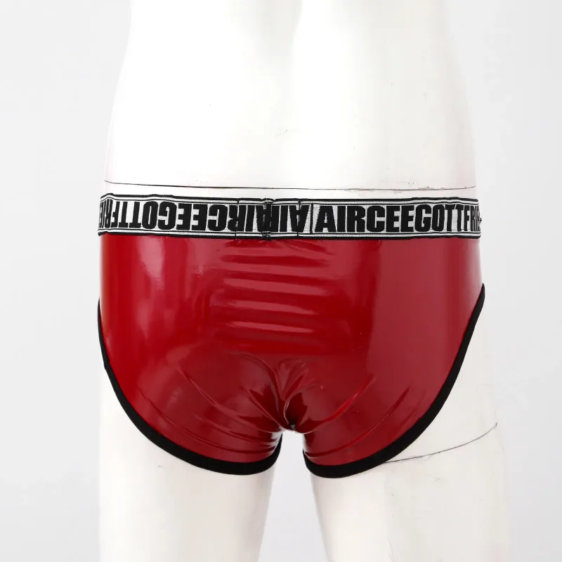 Pánské Krátké spodky z umělé kůže Sexy Mokrý vzhled Nízký pas Vyboulený Váček Kalhotky Spodní prádlo Plavky Plavky Šortky — image 19
