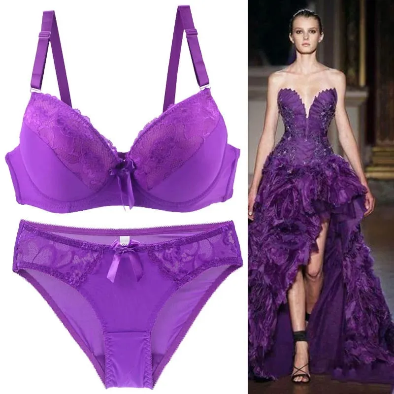 Ensemble de soutien-gorge Sexy en dentelle brodée pour femmes, produits ajourés, string, culotte, sous-vêtements, bonnet BCDE, nouvelle collection 2021