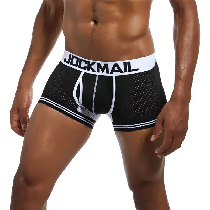 Malha de algodão roupa interior masculina moda cintura baixa briefs shorts esportes casuais boxer troncos — image 21