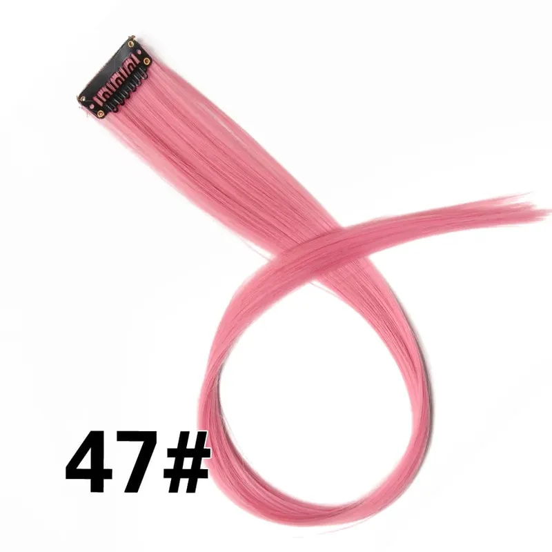 Alileader Clip On Hair Extension 57Color Ombre Straight Hair Extension Clip בחתיכות שיער בטמפרטורה גבוהה פייבר חתיכות שיער