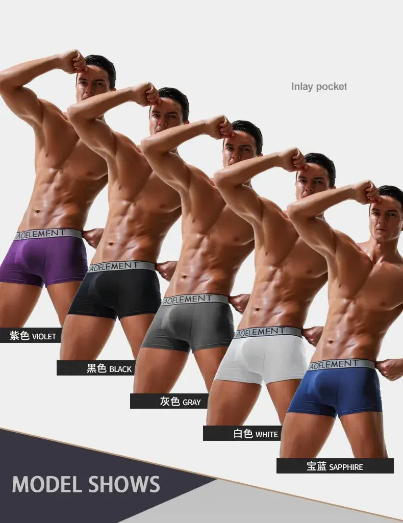 Ropa interior para hombre Modal Push Up Boxers pantalones cortos Homme transpirable bala separación bolsa bragas calzoncillos masculinos Cueca Calzoncillo