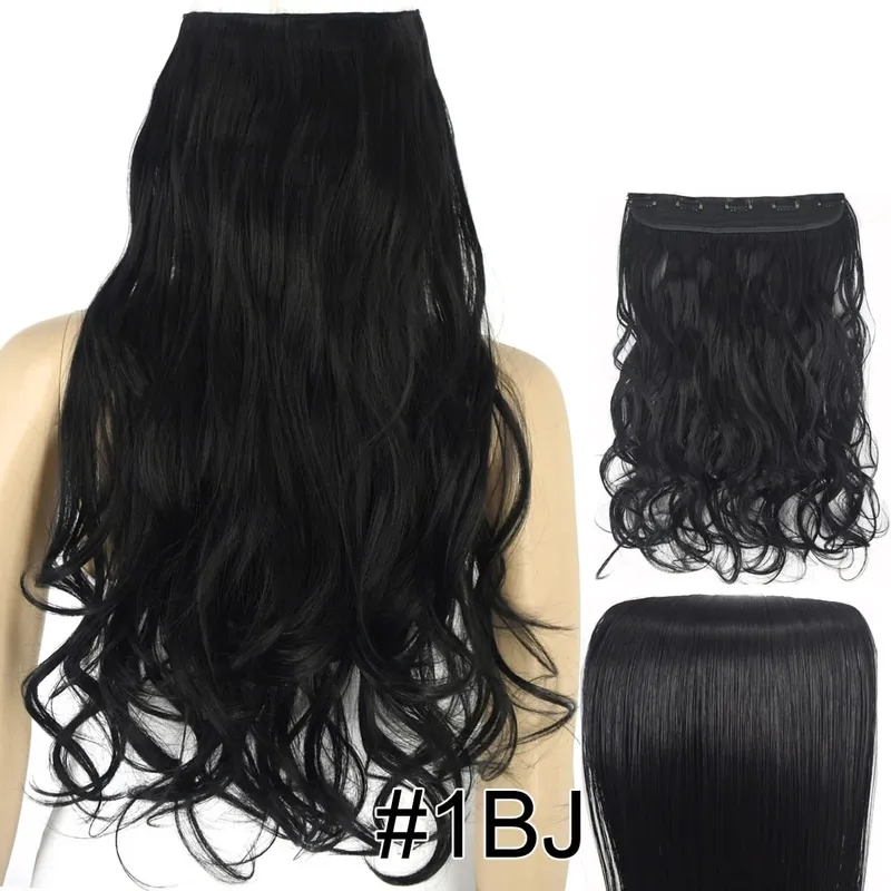 Synthetic Fiber Heat Resistant Wavy 5 Clips on Clip in hair Extensions 5002