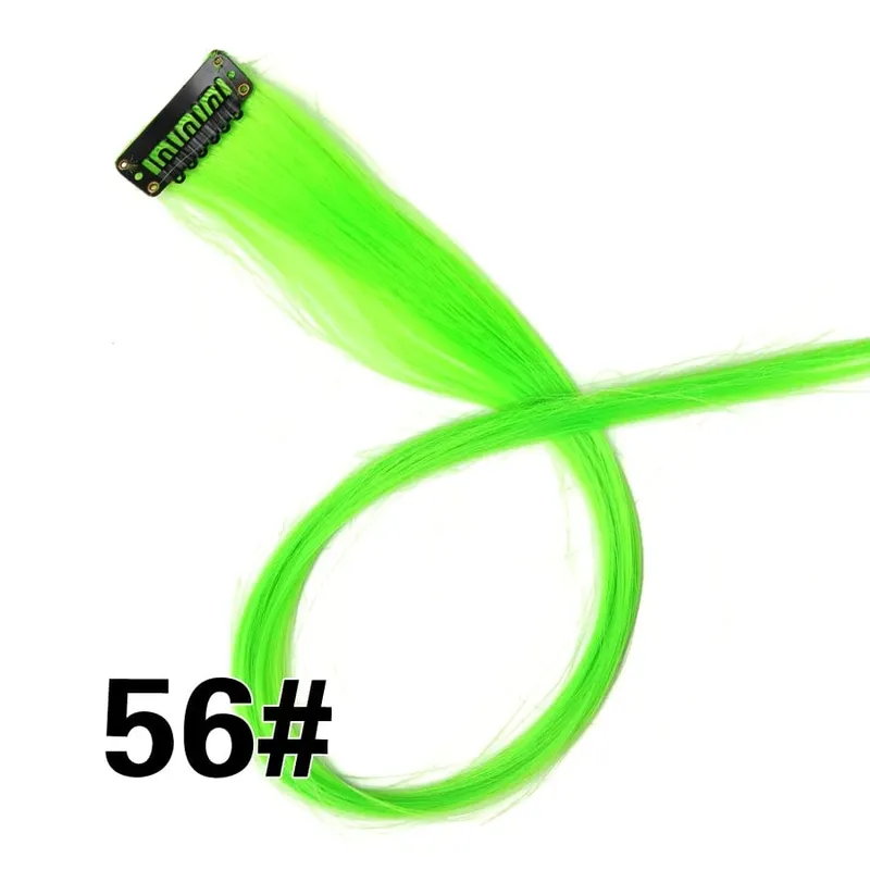 Alileader Clip On Hair Extension 57Color Ombre Straight Hair Extension Clip בחתיכות שיער בטמפרטורה גבוהה פייבר חתיכות שיער