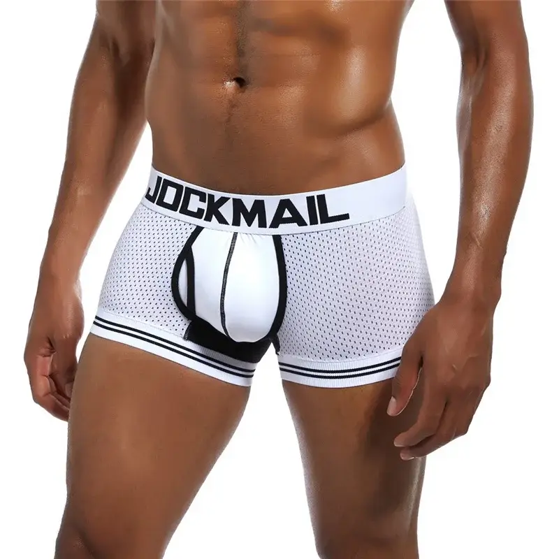 Malha de algodão roupa interior masculina moda cintura baixa briefs shorts esportes casuais boxer troncos — image 11