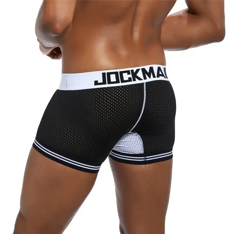 Malha de algodão roupa interior masculina moda cintura baixa briefs shorts esportes casuais boxer troncos — image 19